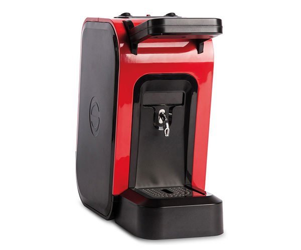 coffee machine for pods red and black